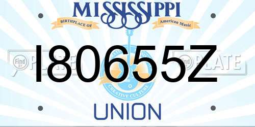I80655Z Mississippi License Plate