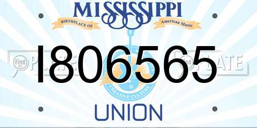 I806565 Mississippi License Plate
