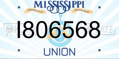 I806568 Mississippi License Plate