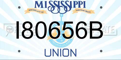 I80656B Mississippi License Plate