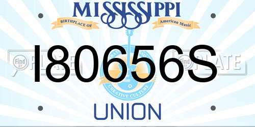I80656S Mississippi License Plate