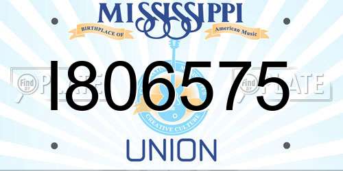 I806575 Mississippi License Plate
