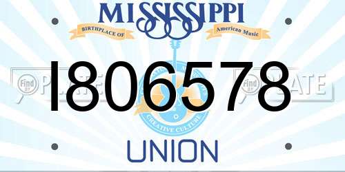 I806578 Mississippi License Plate