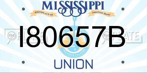 I80657B Mississippi License Plate