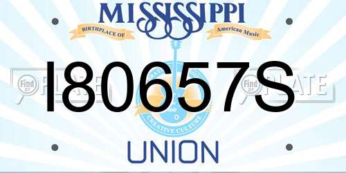 I80657S Mississippi License Plate