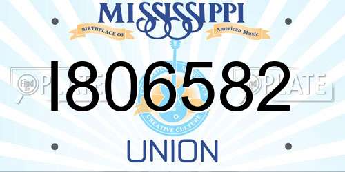 I806582 Mississippi License Plate