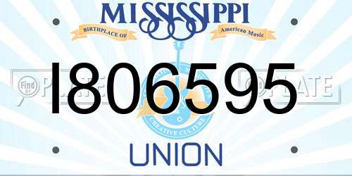 I806595 Mississippi License Plate