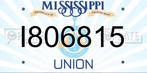 I806815 Mississippi License Plate