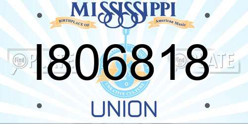 I806818 Mississippi License Plate