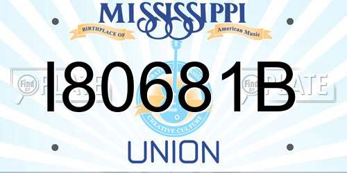 I80681B Mississippi License Plate