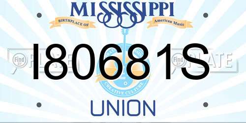 I80681S Mississippi License Plate