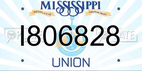 I806828 Mississippi License Plate