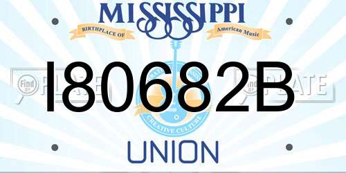 I80682B Mississippi License Plate