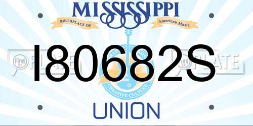 I80682S Mississippi License Plate