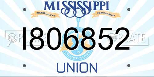 I806852 Mississippi License Plate