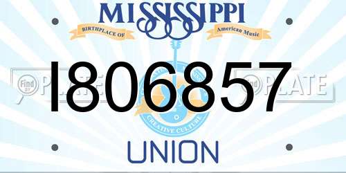 I806857 Mississippi License Plate