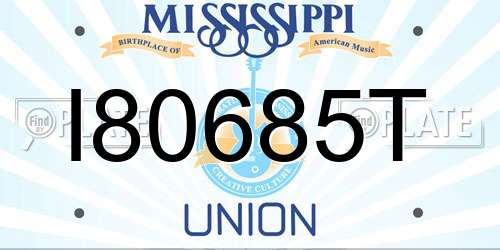 I80685T Mississippi License Plate