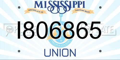 I806865 Mississippi License Plate