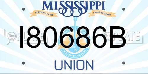 I80686B Mississippi License Plate