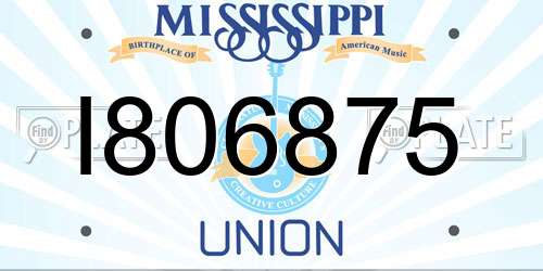 I806875 Mississippi License Plate