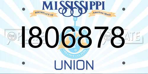 I806878 Mississippi License Plate