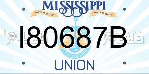 I80687B Mississippi License Plate