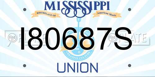 I80687S Mississippi License Plate