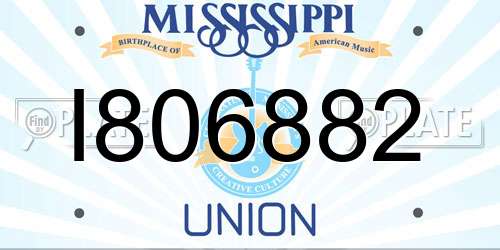 I806882 Mississippi License Plate