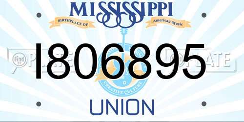 I806895 Mississippi License Plate