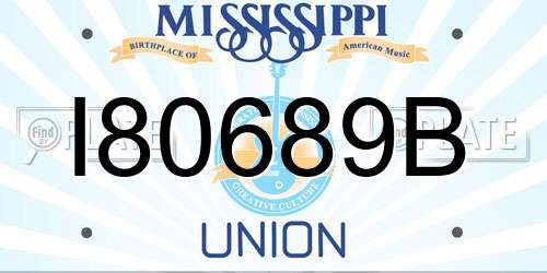 I80689B Mississippi License Plate