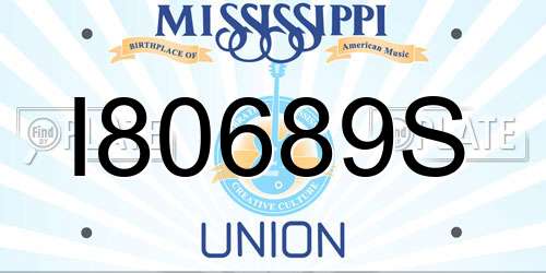 I80689S Mississippi License Plate