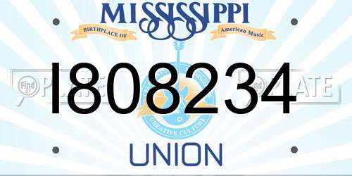 I808234 Mississippi License Plate