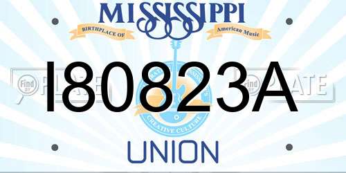 I80823A Mississippi License Plate