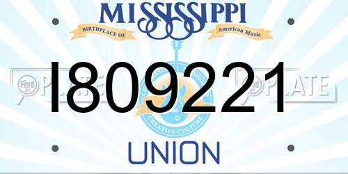 I809221 Mississippi License Plate