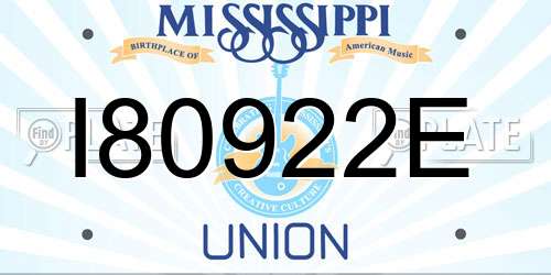 I80922E Mississippi License Plate