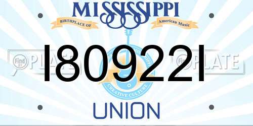 I80922I Mississippi License Plate