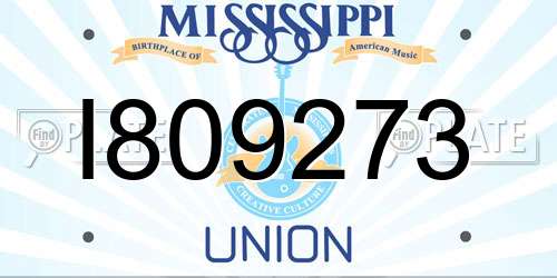 I809273 Mississippi License Plate