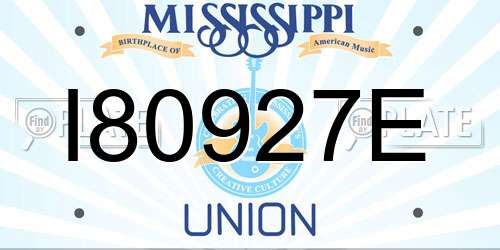 I80927E Mississippi License Plate