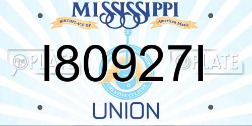 I80927I Mississippi License Plate
