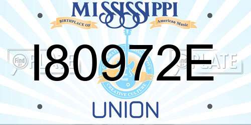 I80972E Mississippi License Plate