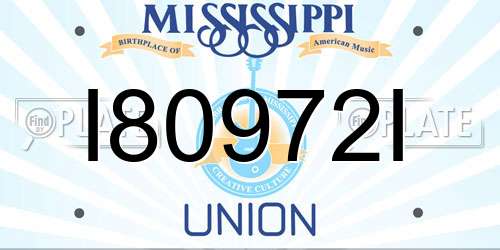 I80972I Mississippi License Plate