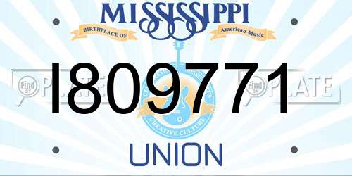 I809771 Mississippi License Plate