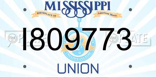 I809773 Mississippi License Plate