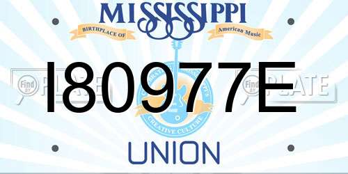 I80977E Mississippi License Plate