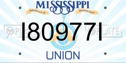 I80977I Mississippi License Plate