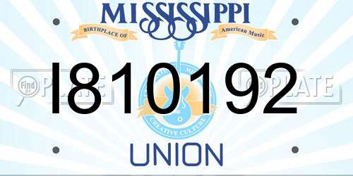 I810192 Mississippi License Plate