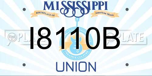 I8110B Mississippi License Plate