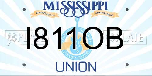 I811OB Mississippi License Plate