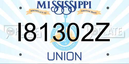 I81302Z Mississippi License Plate