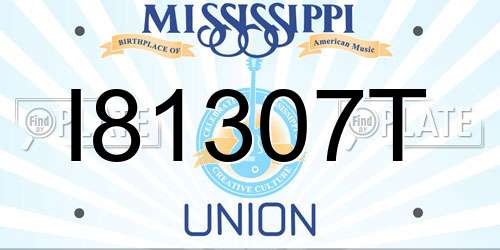 I81307T Mississippi License Plate